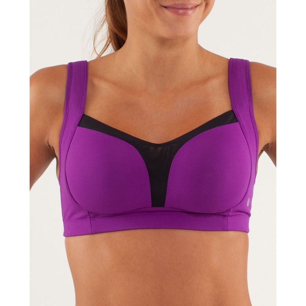 Lululemon Ta Ta Tamer II Tender Violet & Black 32DD Sports Bra